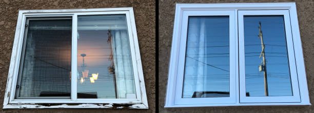 a glazier is repairing a broken window glass in a house in virginia