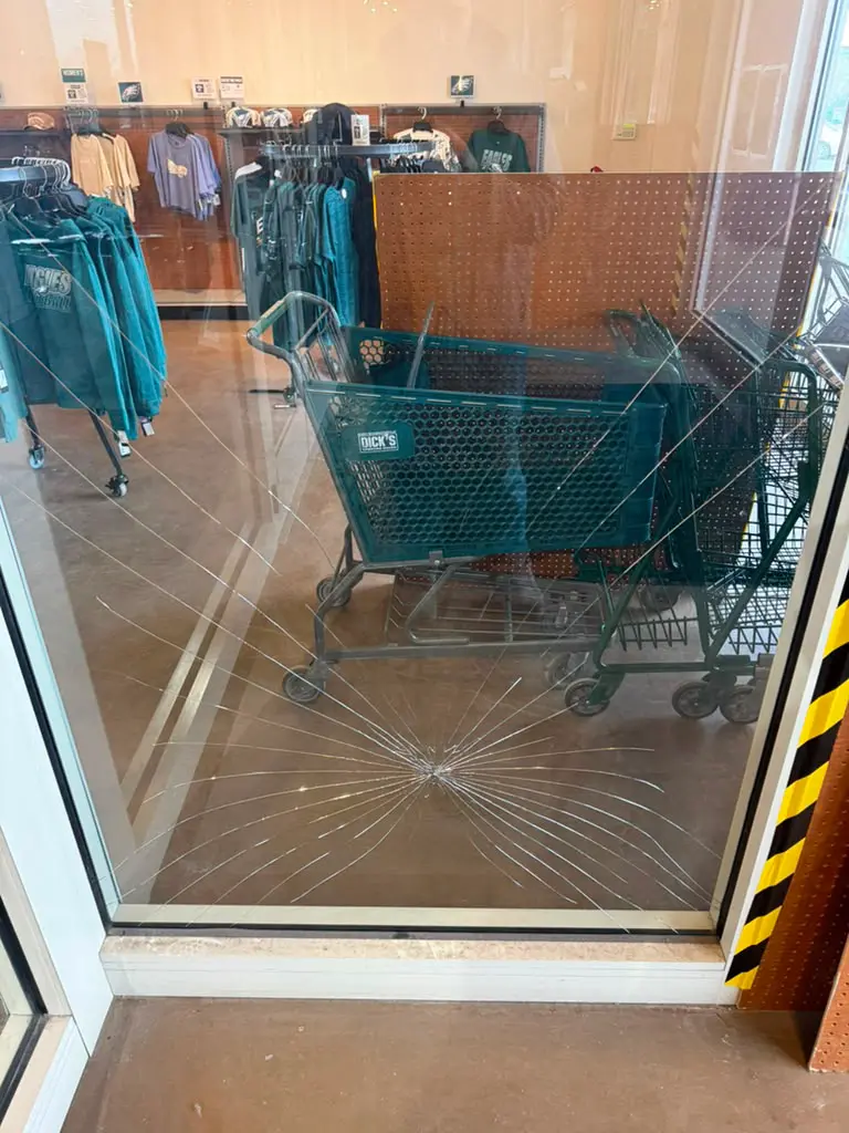 Emergency board up service before repair for damaged commercial door in Alexandria VA